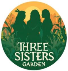 Logo of three Native American sisters in garden